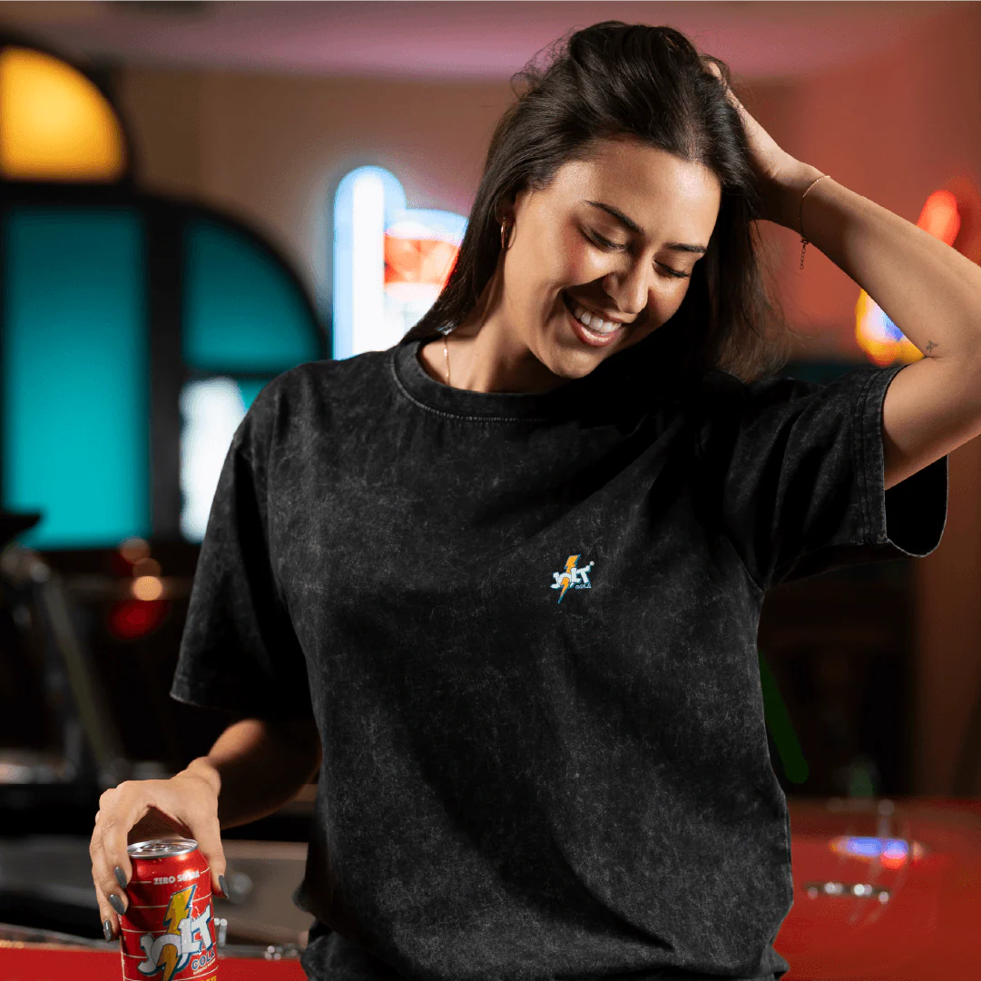 Acid Wash Pizza Party Oversized Shirt - Image 8