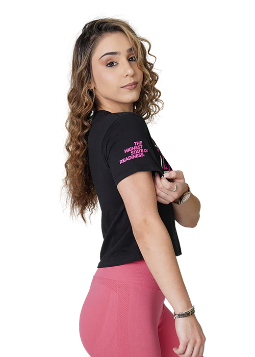 Premium Flowy Black & Pink Crop - Image 4