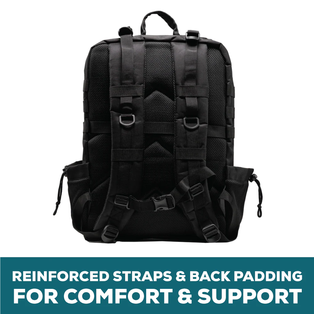 TACTICAL PRO BACKPACK 25L BLACK W/ TEAL - Image 4